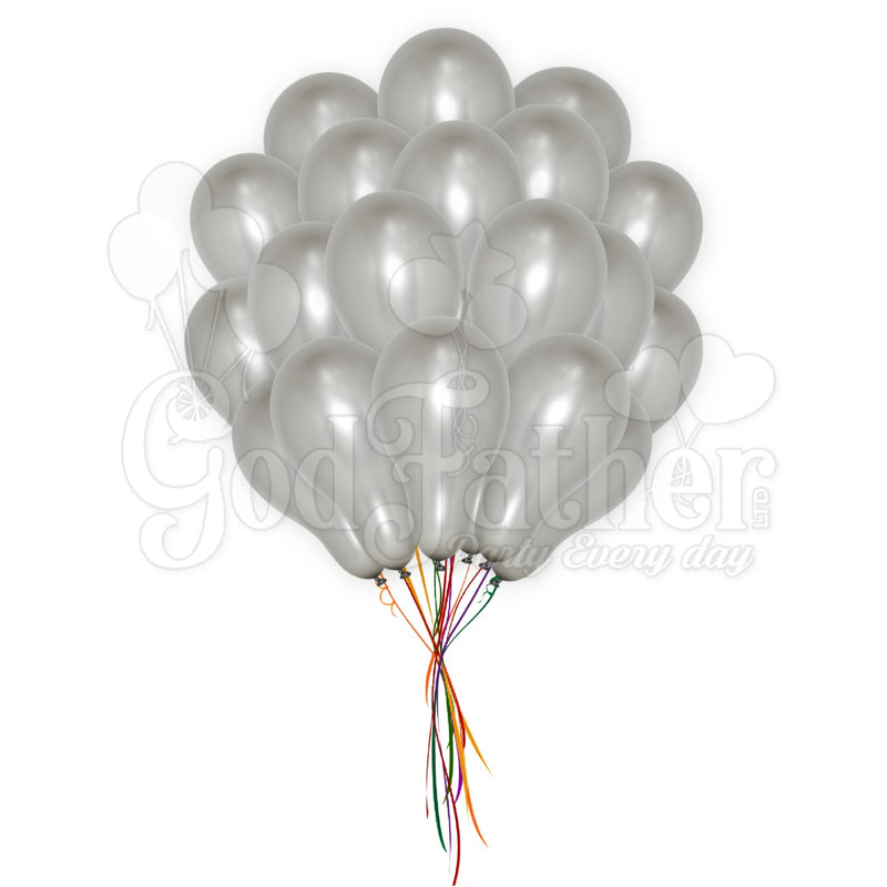 Silver metallic balloons for birthday party decoration