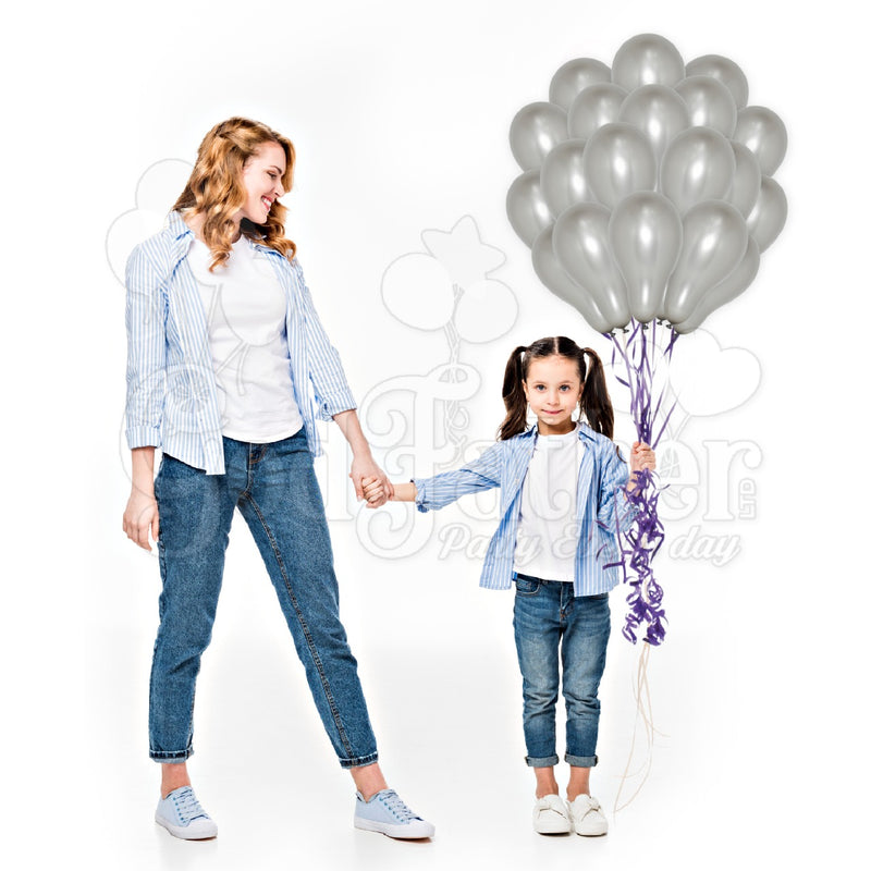 Silver metallic balloons for birthday party decoration