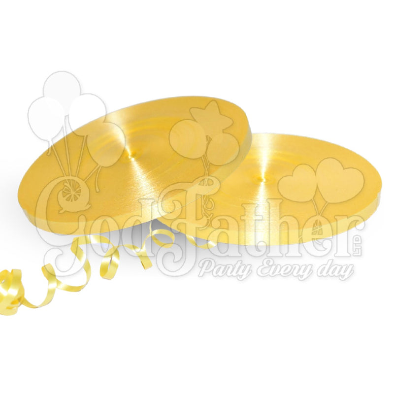 Plain Sunshine Yellow Curly Ribbon, Plain Sunshine Yellow Curly Ribbon Ribbon, Curly Ribbon, birthday balloons in uk, party decorations items in uk, party supplies in uk, party supplier in uk, party decoration uk