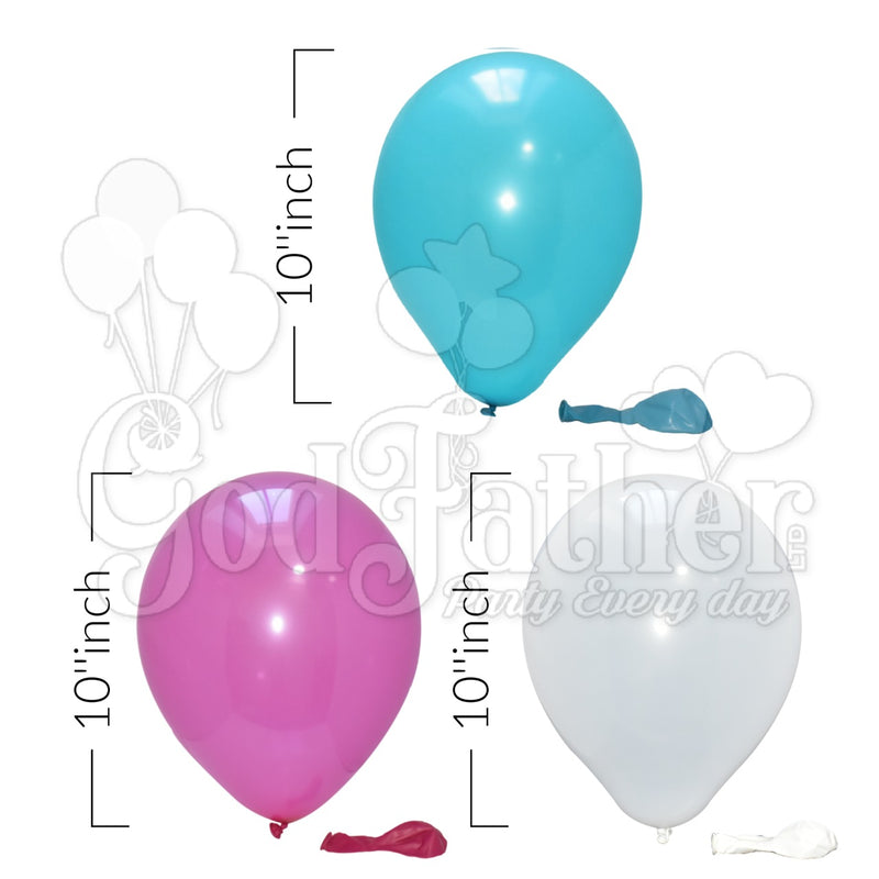 Plain White-Turquoise and Hot pink Balloons for party decoration