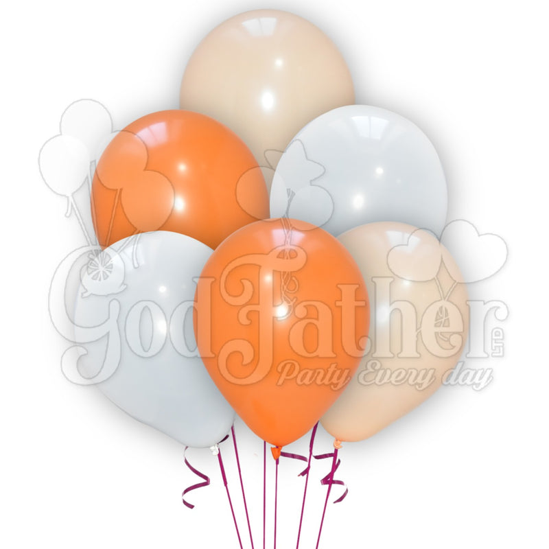 Plain White-Orange and Green Balloon Set, Party balloon shop in uk, Buy party balloons, buy chrome balloons