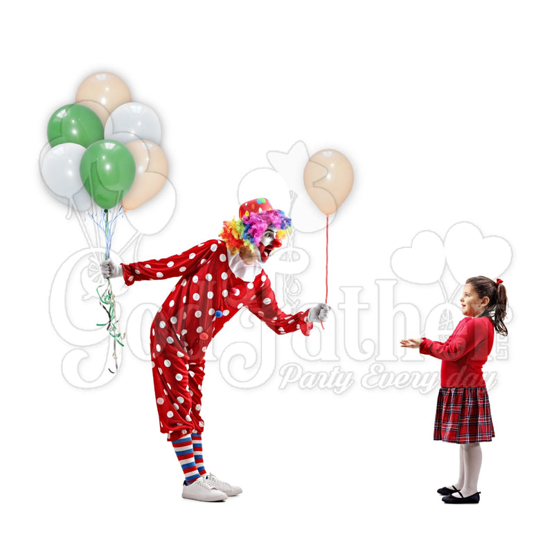 Plain White-Green and Pastel Peach Balloon Set, Party balloon shop in uk, Buy party balloons, buy chrome balloons