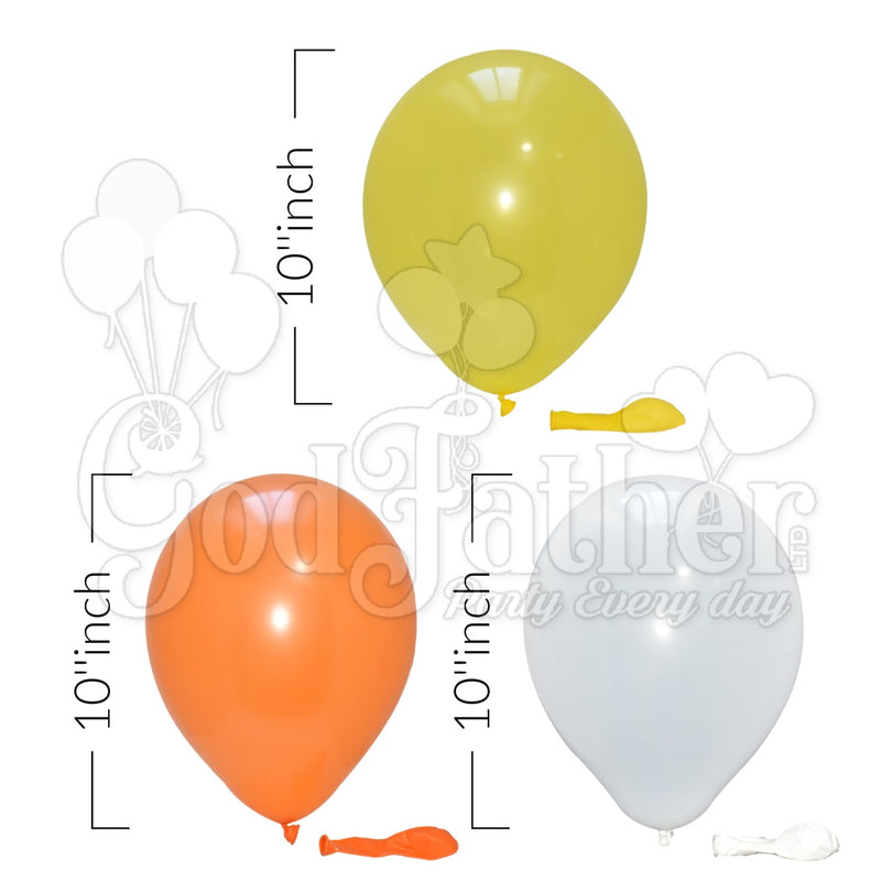 Plain White-Orange and Pastel Peach Balloon Set, Party balloon shop in uk, Buy party balloons, buy chrome balloons