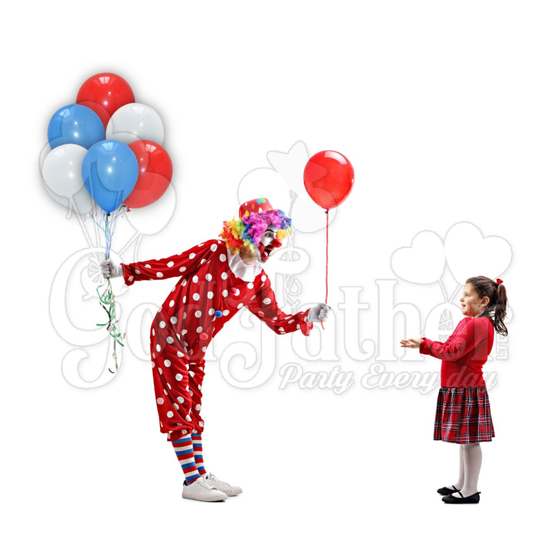 Plain White-Blue and Red Balloon Set, Party balloon shop in uk, Buy party balloons, buy chrome balloons