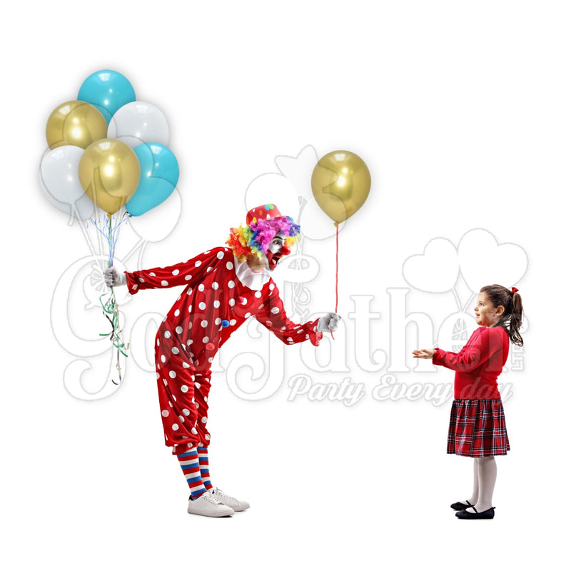 Plain White-Turquoise and Chrome Gold Balloon Set, Party balloon shop in uk, Buy party balloons, buy chrome balloons