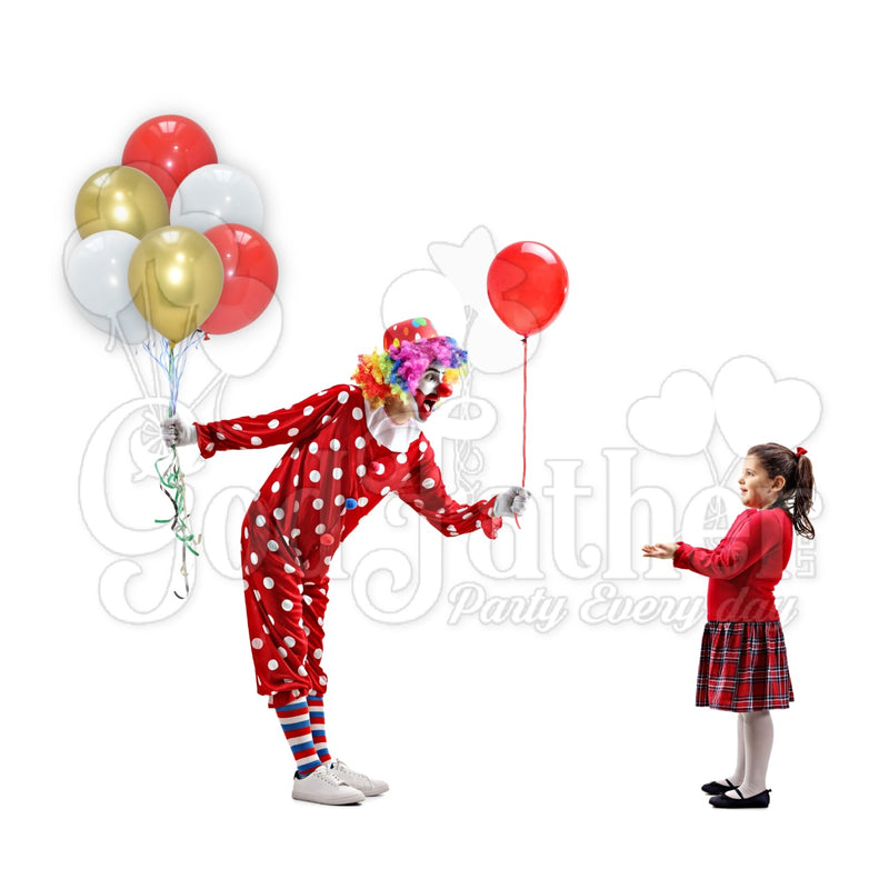 Plain White-Red and Chrome Gold Balloons for party decoration