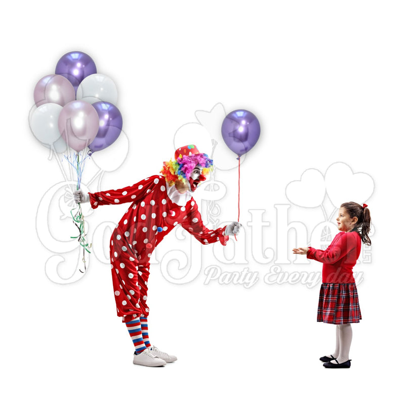 Plain White and Chrome, Purple-Light Balloon Set, Party balloon shop in uk, Buy party balloons, buy chrome balloons