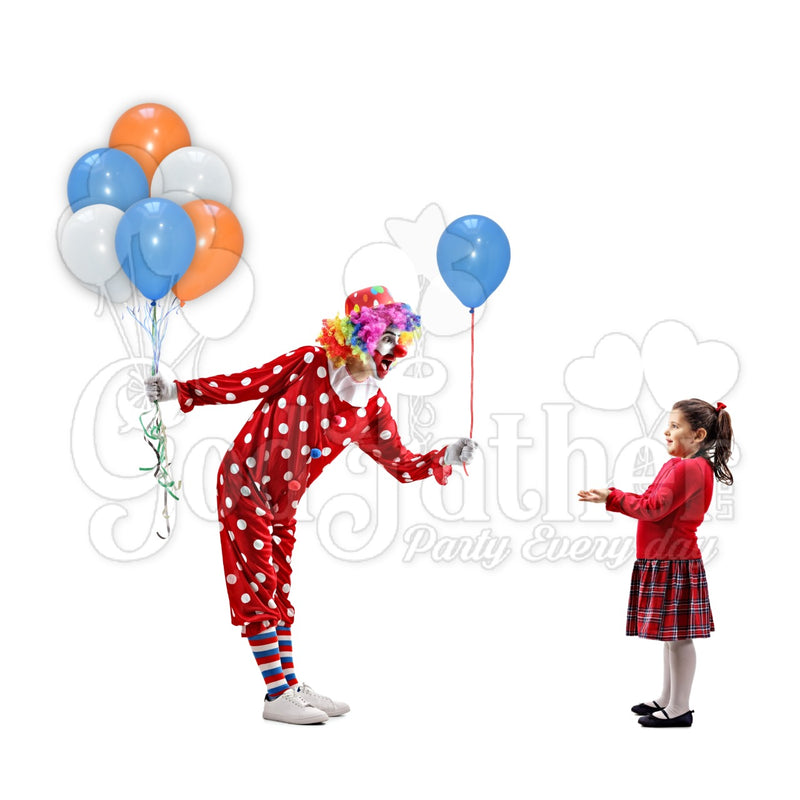 Plain White-Blue and Orange Balloon Set, Party balloon shop in uk, Buy party balloons, buy chrome balloons