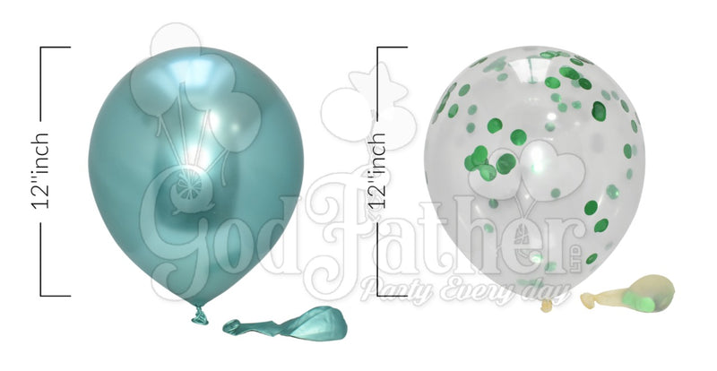Green Confetti-Chrome Balloons Mix Combo, Green Confetti Balloons, birthday balloons in uk, party decorations items in uk, party supplies in uk, party supplier in uk, party decoration uk