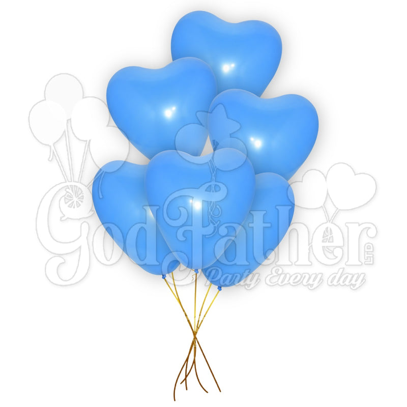 Blue Heart Shape Latex Balloons (Pack of 5), Blue Heart Shape Latex Balloons, birthday balloons in uk, party decorations items in uk, party supplies in uk, party supplier in uk, party decoration uk