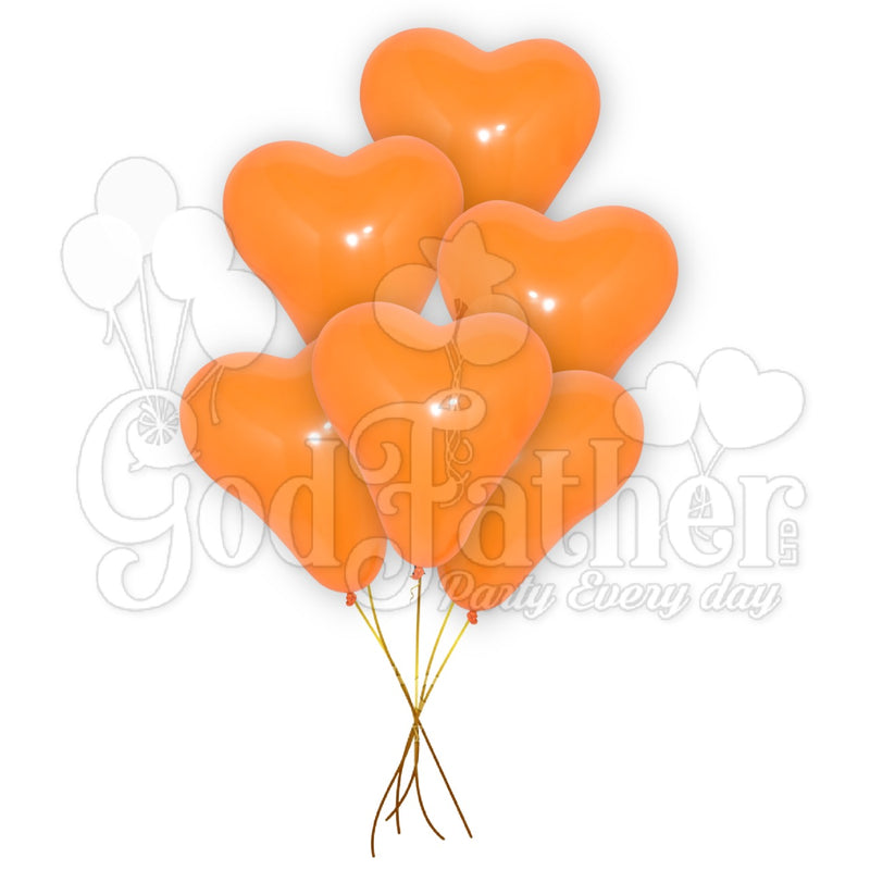 Orange Heart Shape Latex Balloons (Pack of 5), Orange Heart Shape Latex Balloons, birthday balloons in uk, party decorations items in uk, party supplies in uk, party supplier in uk, party decoration uk