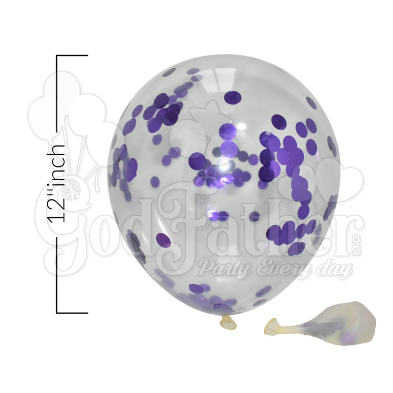 Purple Confetti Balloons, Purple balloons, Confetti balloons, birthday balloons in uk, party decorations items in uk, party supplies in uk, party supplier in uk, party decoration uk