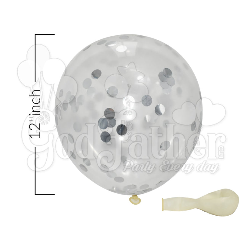 Silver Confetti Balloons for birthday party decoration