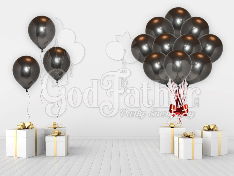 Black Metallic Balloons, black balloons, metallic balloons, birthday balloons in uk, party decorations items in uk, party supplies in uk, party supplier in uk, party decoration uk