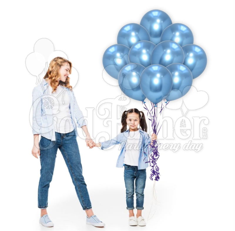 Blue Chrome Balloons, chrome balloons, blue balloons, birthday balloons in uk, party decorations items in uk, party supplies in uk, party supplier in uk, party decoration uk