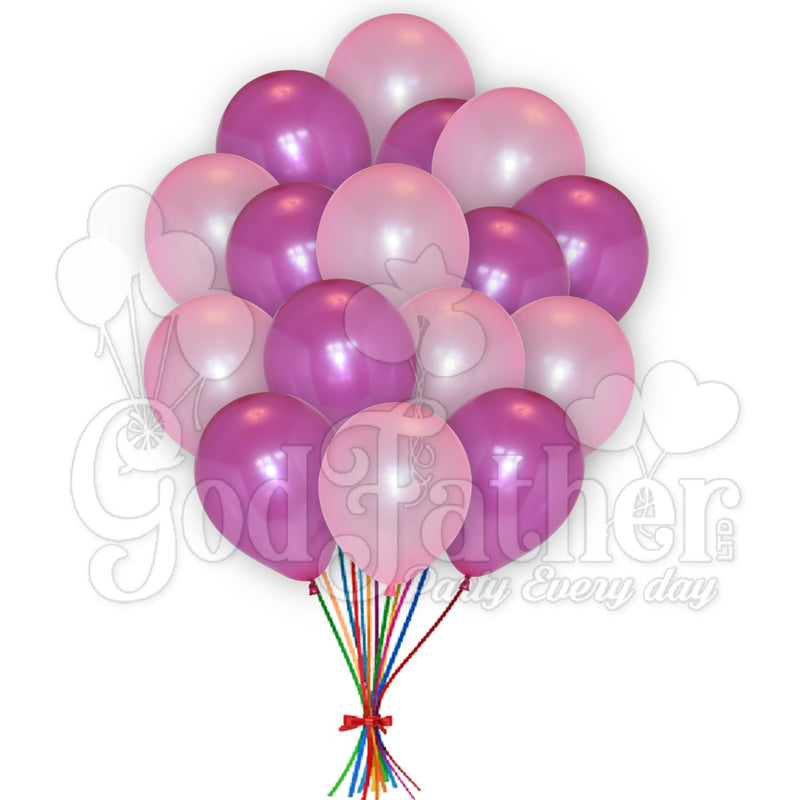 Pink-Hot Pink Metallic Balloons Combo Pack, Two Color Balloons, Pastel Balloons, birthday balloons in uk, party decorations items in uk, party supplies in uk, party supplier in uk, party decoration uk