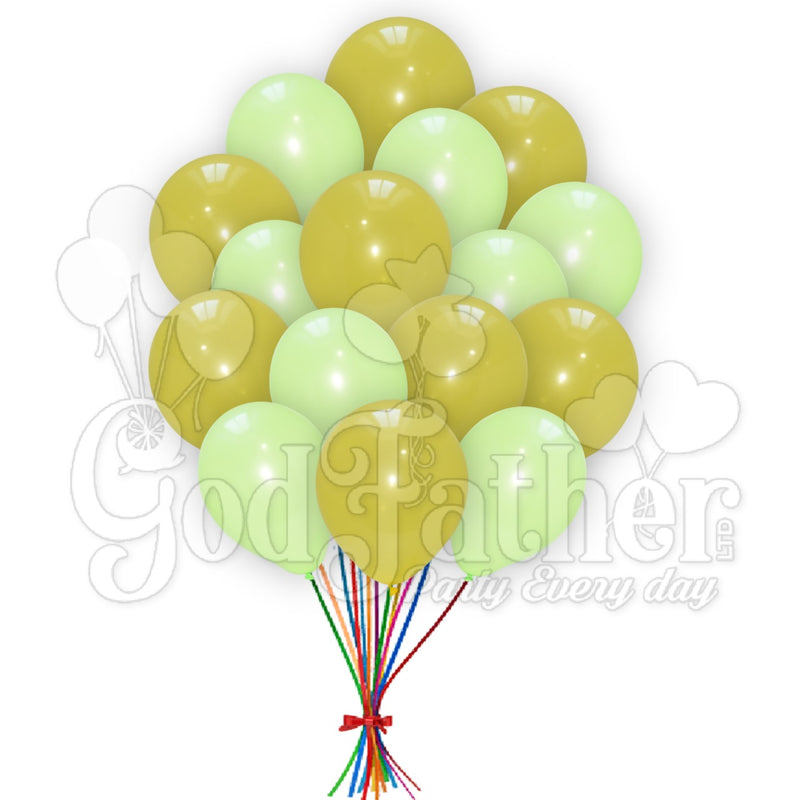 Yellow-Light Green Metallic Balloons Combo Pack, Yellow Balloons, Green Balloons, birthday balloons in uk, party decorations items in uk, party supplies in uk, party supplier in uk, party decoration uk