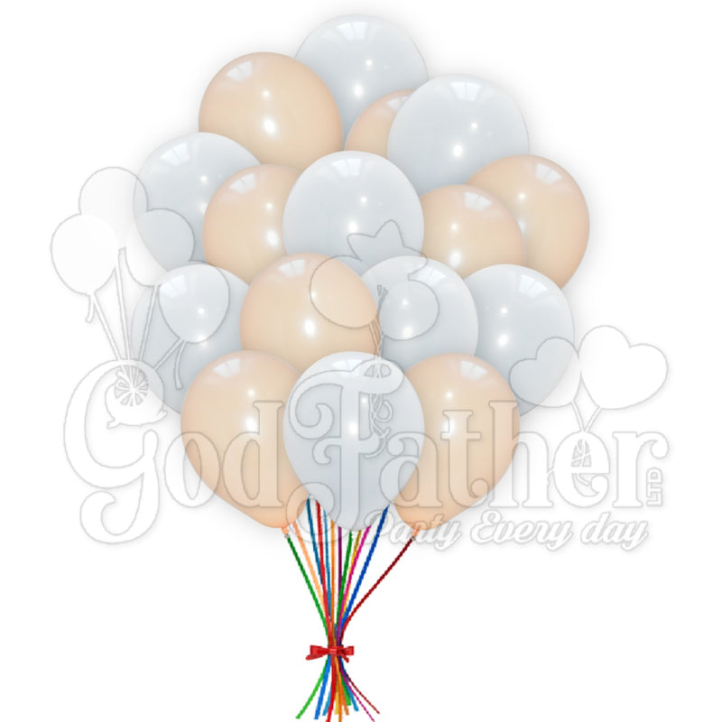 White-Pastel Peach Balloons for birthday party decoration