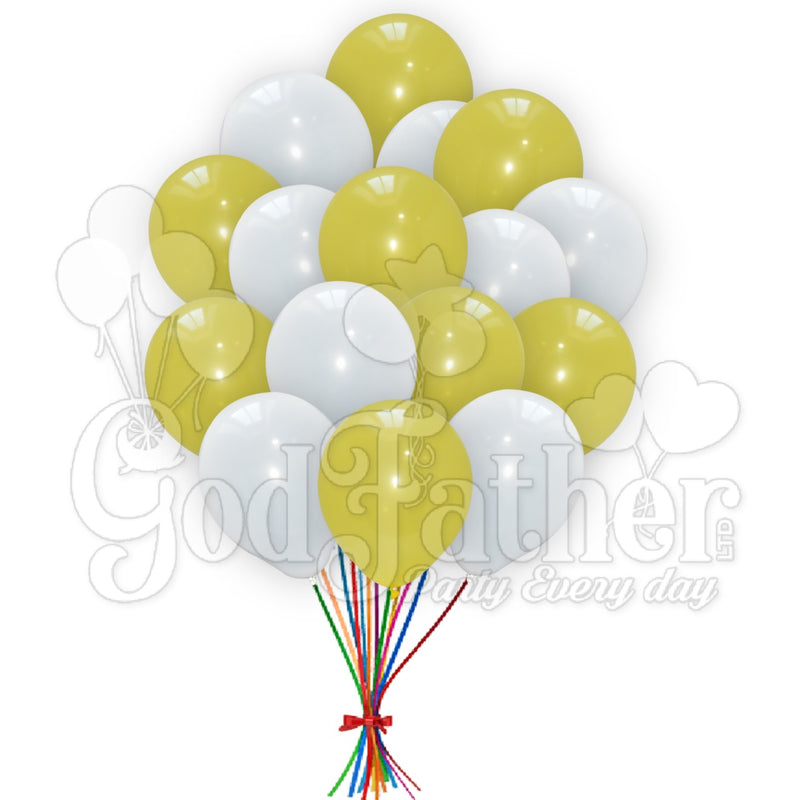 Yellow-White Balloons for birthday party decoration