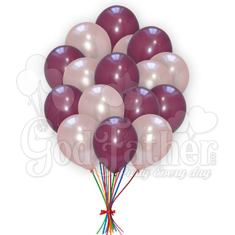 Burgundy-Metallic Rose Gold Balloons Combo Pack, birthday balloons in uk, party decorations items in uk, party supplies in uk, party supplier in uk, party decoration uk