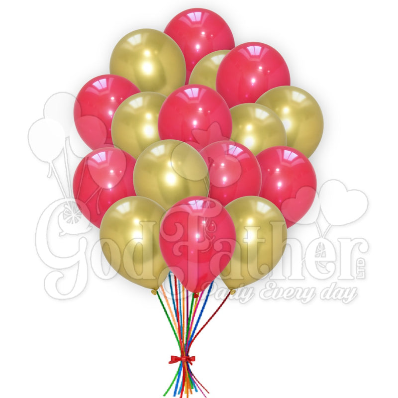 Red-Chrome Gold Balloons Combo Pack, Pastel Balloons, birthday balloons in uk, party decorations items in uk, party supplies in uk, party supplier in uk, party decoration uk