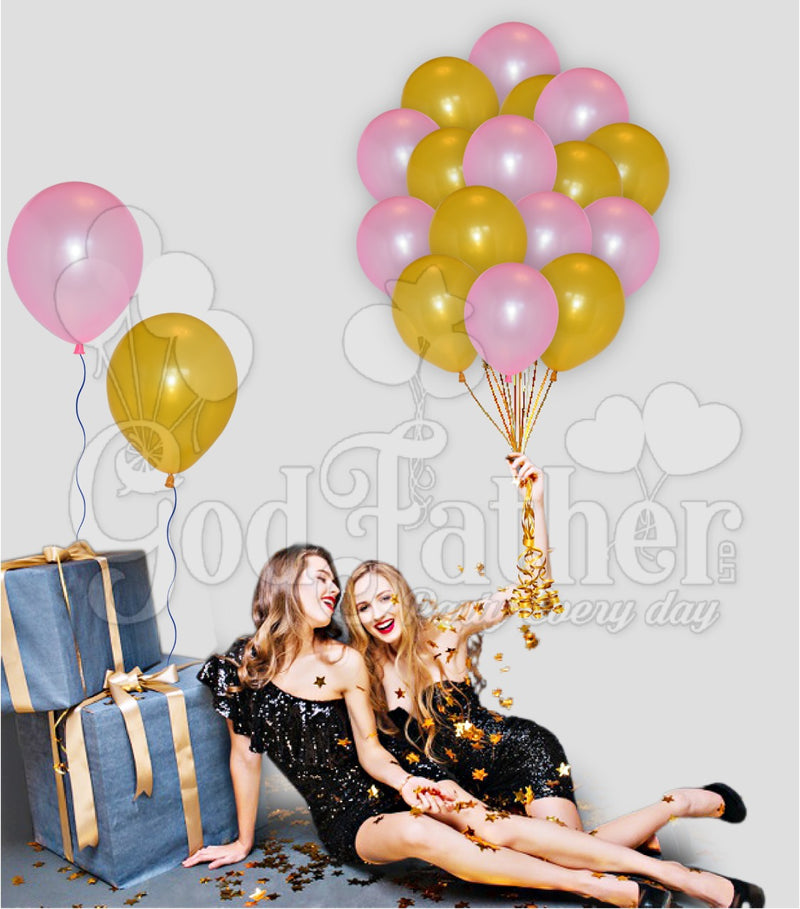 Pink-Gold Metallic Balloons for party decoration