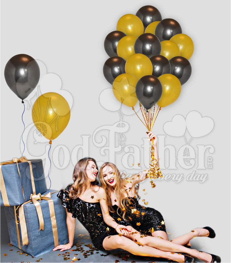 Gold-Black Balloons for party decoration