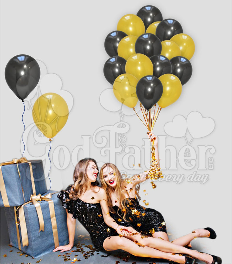 Yellow-Black Balloons for birthday party decoration