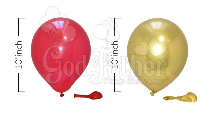 Red-Chrome Gold Balloons for party decoration
