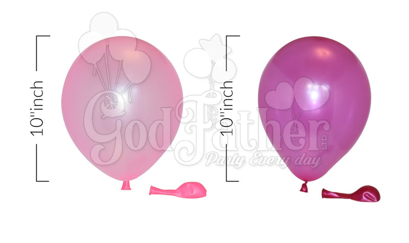 Pink-Hot Pink Metallic Balloons Combo Pack, Two Color Balloons, Pastel Balloons, birthday balloons in uk, party decorations items in uk, party supplies in uk, party supplier in uk, party decoration uk