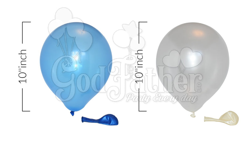 Blue-White Metallic Balloons Combo Pack, birthday balloons in uk, party decorations items in uk, party supplies in uk, party supplier in uk, party decoration uk