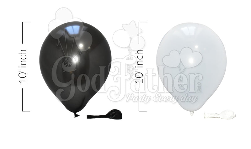 Black-White Balloon Combo Pack, birthday balloons in uk, party decorations items in uk, party supplies in uk, party supplier in uk, party decoration uk