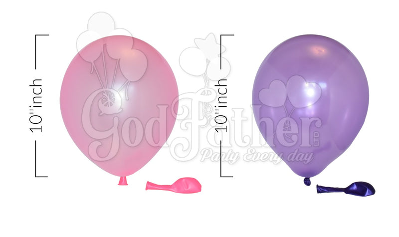 Purple-Light Pink Metallic Balloons Combo Pack, Two Color Balloons, Pastel Balloons, birthday balloons in uk, party decorations items in uk, party supplies in uk, party supplier in uk, party decoration uk
