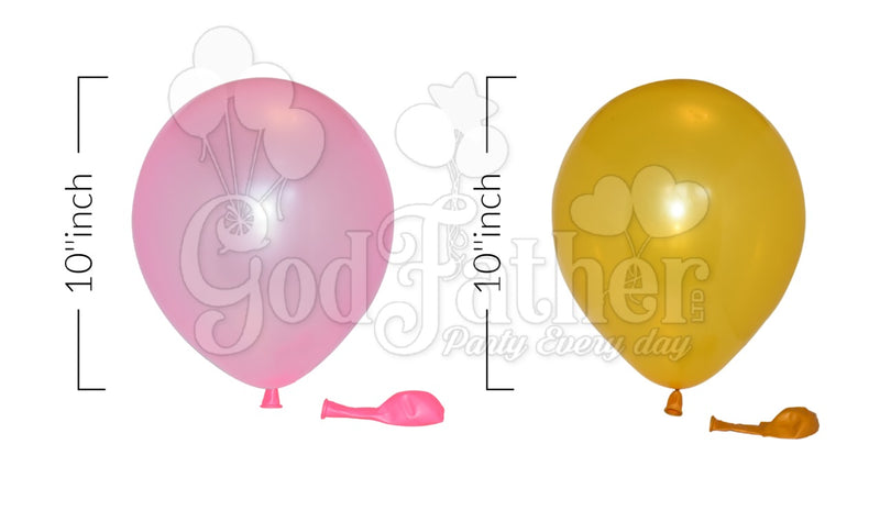 Gold-Pink Balloons Combo Pack, Two Color Balloons, Pastel Balloons, birthday balloons in uk, party decorations items in uk, party supplies in uk, party supplier in uk, party decoration uk