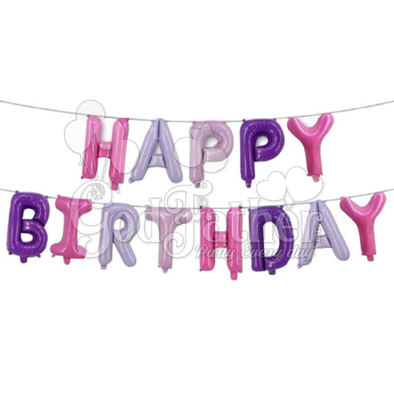 Happy Birthday (Pastel Combination) foil Balloon Set, Happy Birthday Balloons, birthday balloons in uk, party decorations items in uk, party supplies in uk, party supplier in uk, party decoration uk