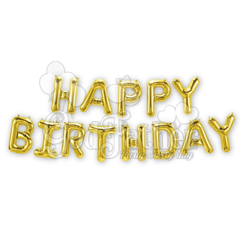 Happy Birthday (Gold) Foil Balloon Set. Happy Birthday Balloons, birthday balloons in uk, party decorations items in uk, party supplies in uk, party supplier in uk, party decoration uk