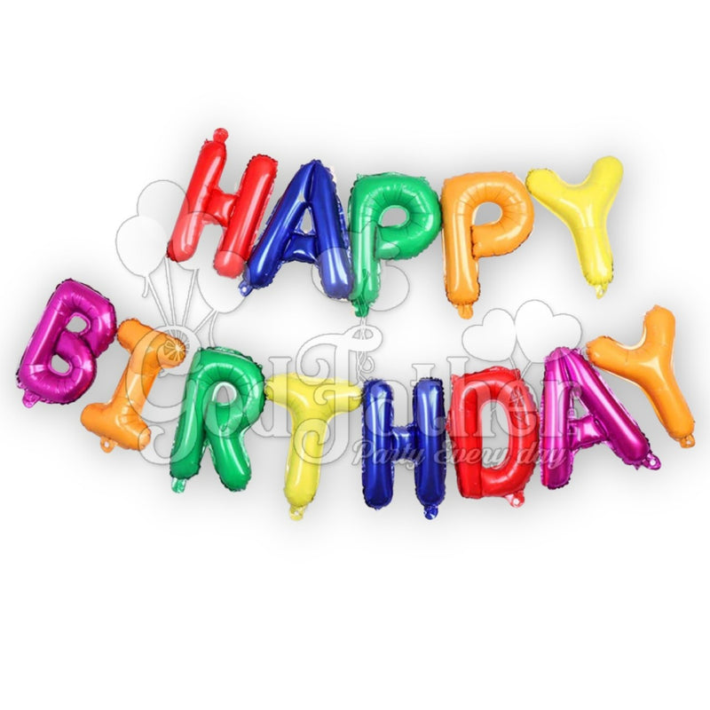 Happy Birthday (Multicolor) Foil Balloon Set, Happy Birthday Balloon Set, birthday balloons in uk, party decorations items in uk, party supplies in uk, party supplier in uk, party decoration uk