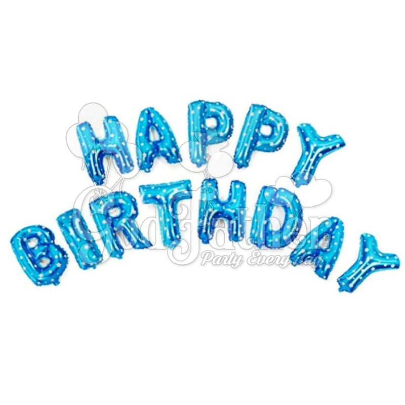 Happy Birthday (Blue Star Print) foil Balloon