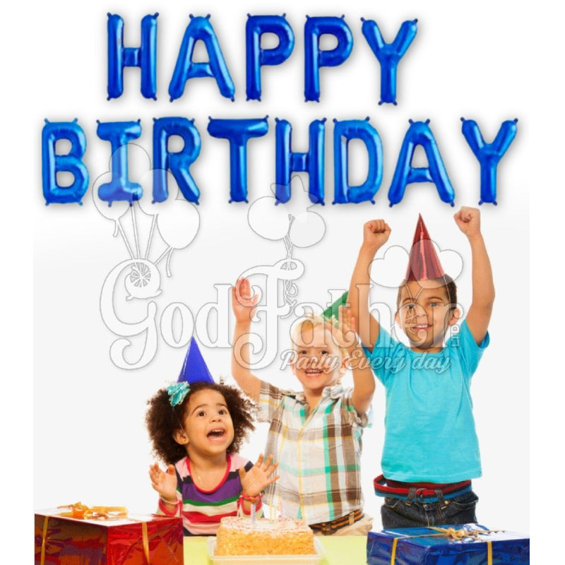 Happy Birthday Blue Letter Foil Balloon